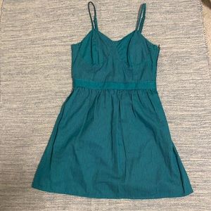 Green and white striped white dress, small